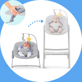 Шезлонг-гойдалка Kinderkraft Calmee Grey KBCALM00GRY0000