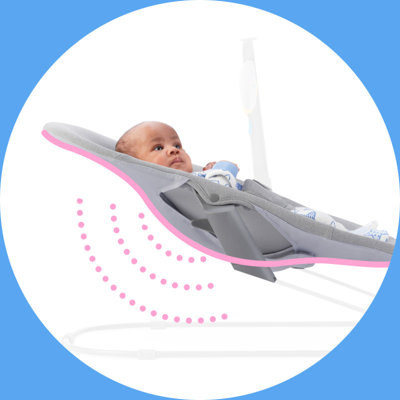 Шезлонг-гойдалка Kinderkraft Calmee Grey KBCALM00GRY0000