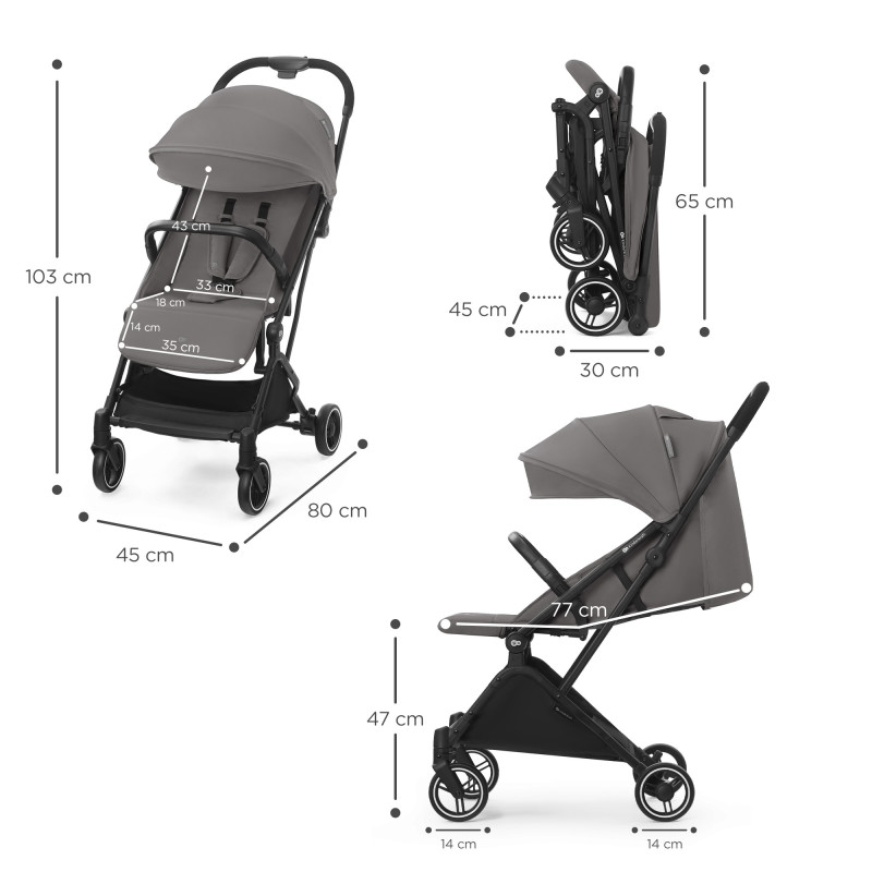Прогулянкова коляска Kinderkraft Indy 2 Cozy Grey KSINDY00GRY0000