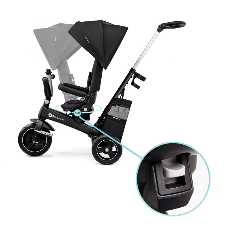 Триколіснийй велосипед Kinderkraft Easytwist Black KREASY00BLK0000