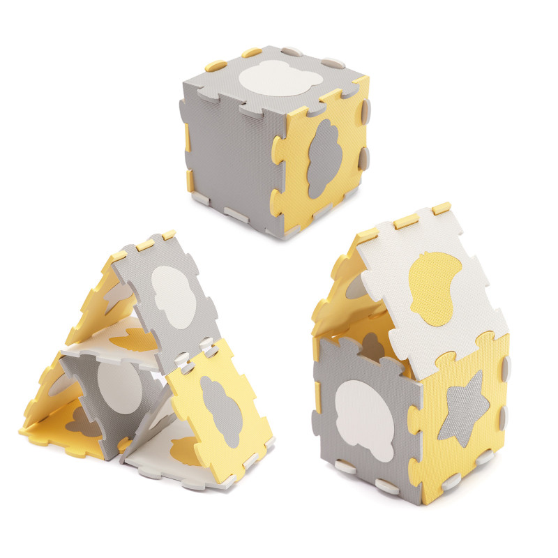 Килимок-пазл Kinderkraft Luno Shapes Yellow, 30 елементів KPLUSH00YEL0000