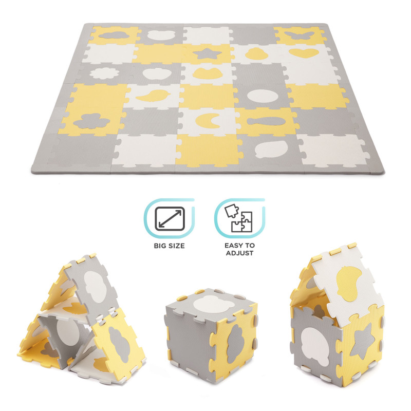 Килимок-пазл Kinderkraft Luno Shapes Yellow, 30 елементів KPLUSH00YEL0000