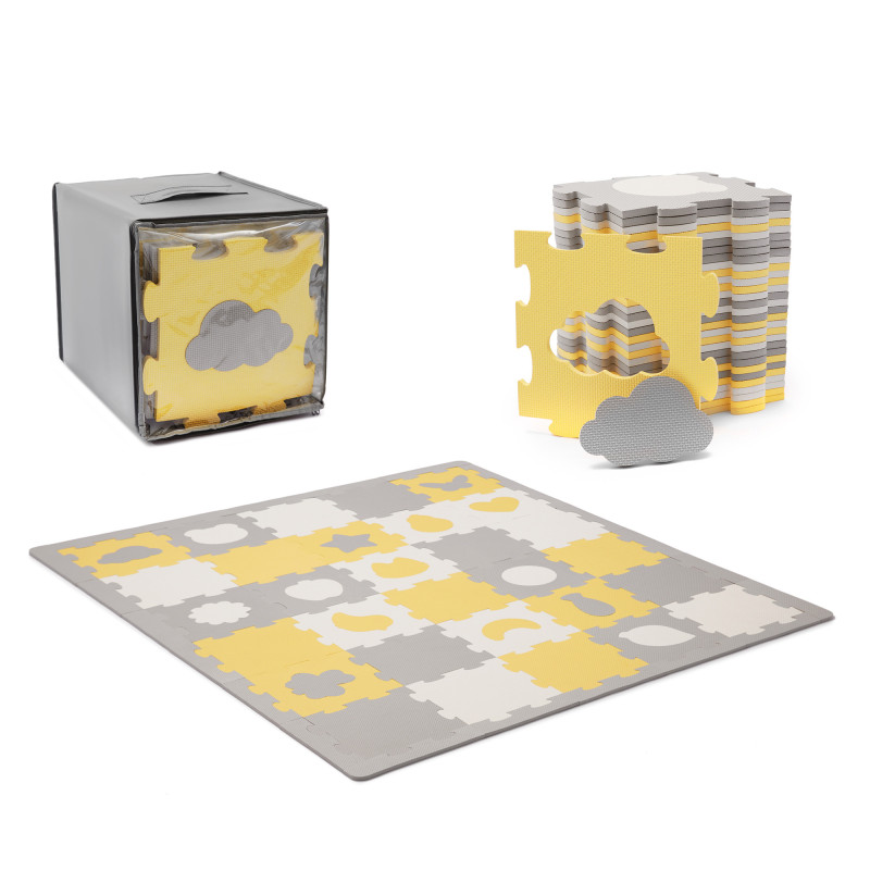 Килимок-пазл Kinderkraft Luno Shapes Yellow, 30 елементів KPLUSH00YEL0000