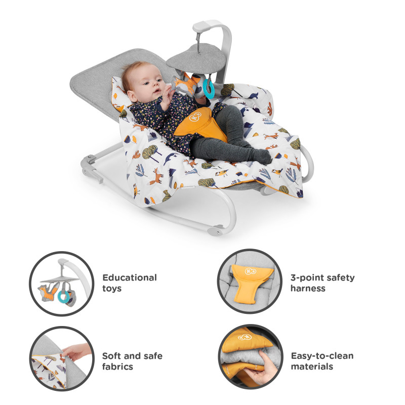 Шезлонг-гойдалка Kinderkraft Felio 2 Forest Yellow KBFELI20YEL0000