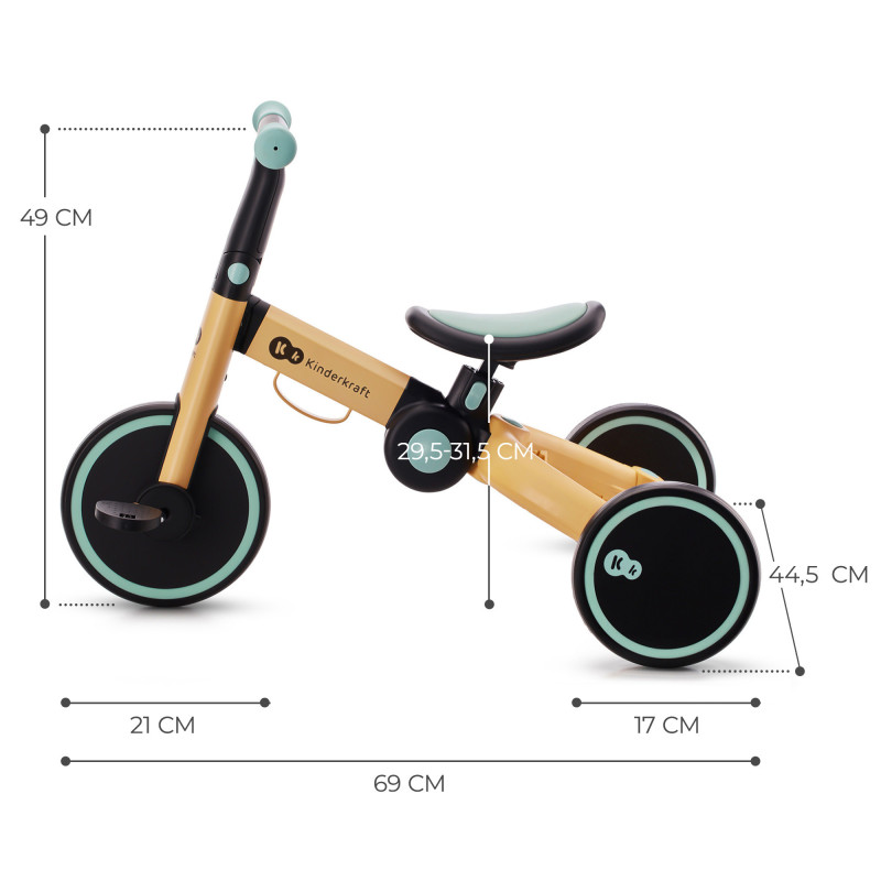 Триколісний велосипед 3 в 1 Kinderkraft 4TRIKE Sunflower Blue KR4TRI22BLU0000