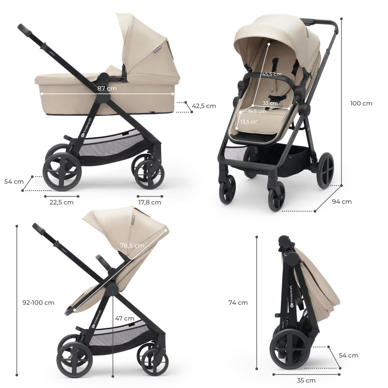 Універсальна коляска 3 в 1 Kinderkraft Newly Sand Beige KSNEWL00BEG3000