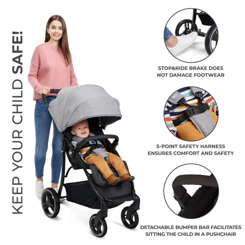 Прогулянкова коляска Kinderkraft Trig 2 Grey KSTRIG02GRY0000
