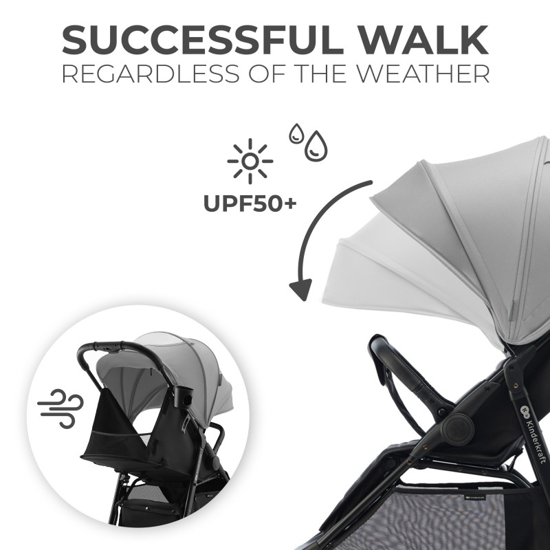 Прогулянкова коляска Kinderkraft Rine Moonlight Grey KSRINE00GRY0000
