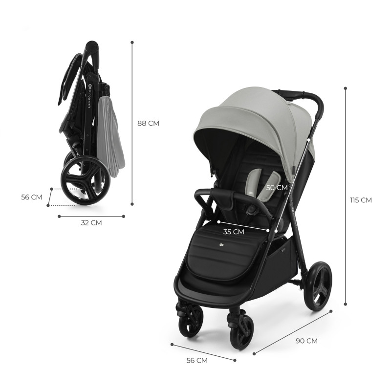Прогулянкова коляска Kinderkraft Rine Moonlight Grey KSRINE00GRY0000