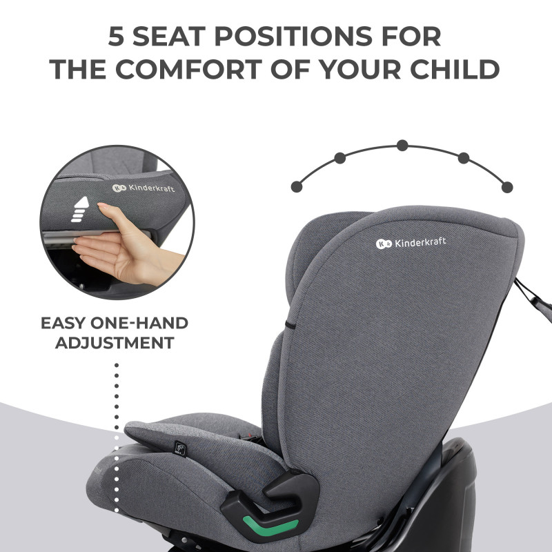 Автокрісло Kinderkraft Oneto3 i-Size Cool Grey KCONE300GRY0000