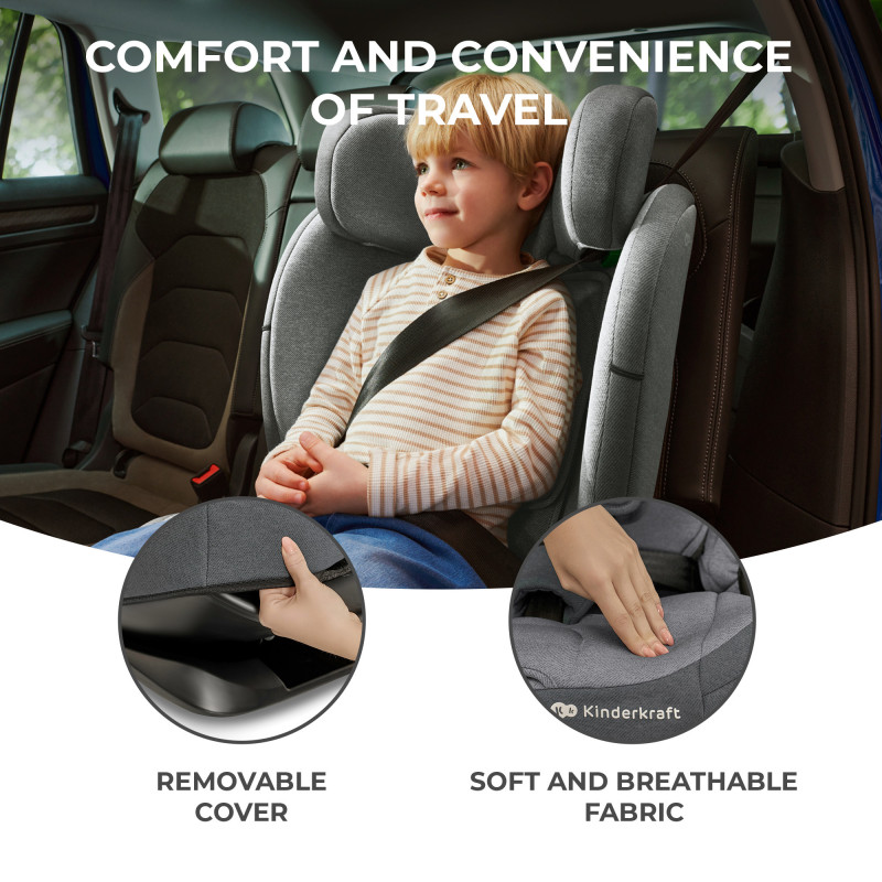 Автокрісло Kinderkraft Oneto3 i-Size Graphite Black KCONE300BLK0000