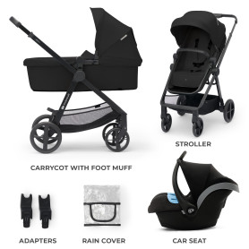 Універсальна коляска 3 в 1 Kinderkraft Newly Classic Black KSNEWL00BLK3000