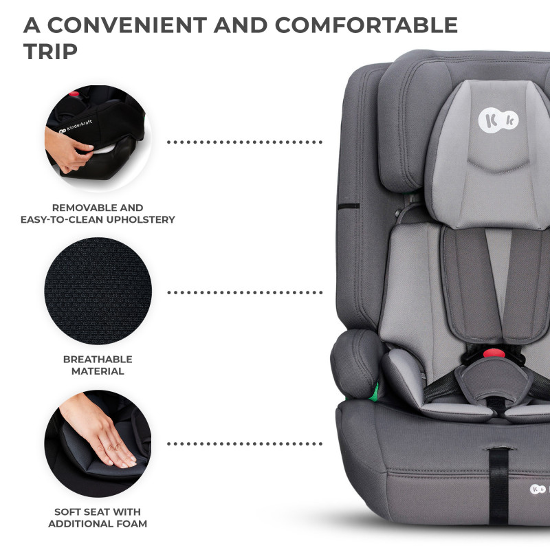 Автокрісло Kinderkraft Safety Fix 2 i-Size Grey KCSAFI02GRY0000