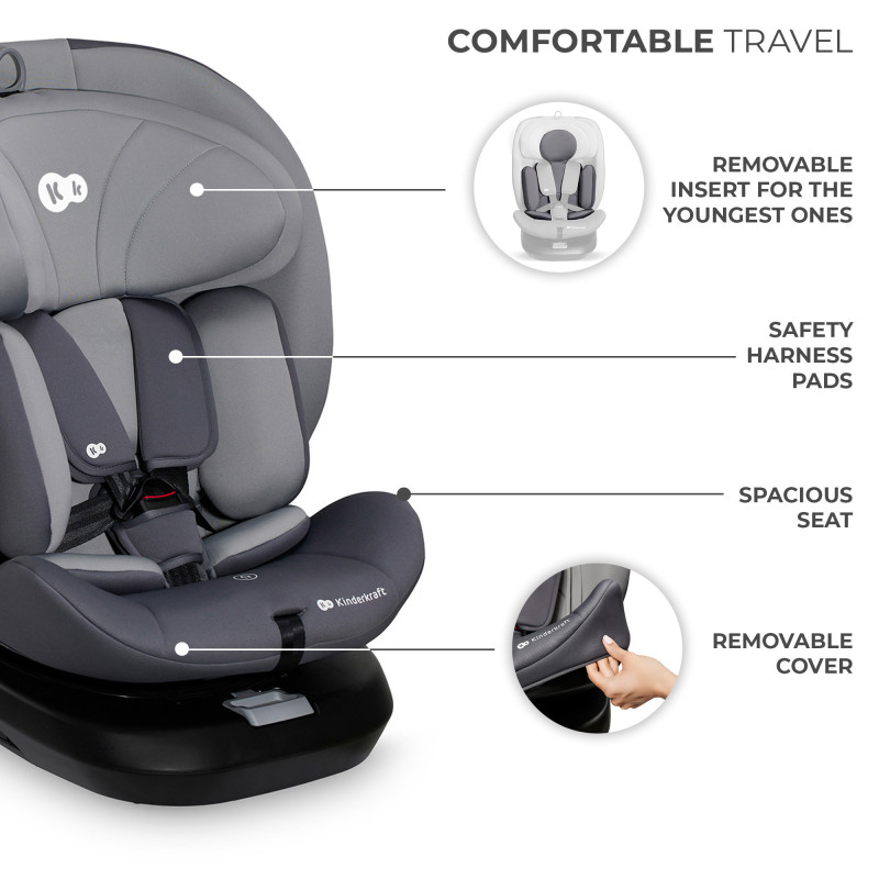 Автокрісло Kinderkraft i-Grow i-Size Grey KCIGRO00GRY0000