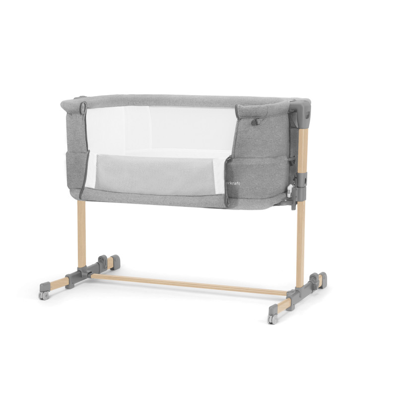 Приставне ліжечко-колиска Kinderkraft Neste Grow Light Grey Full Wood KCNEGR00LGR000W
