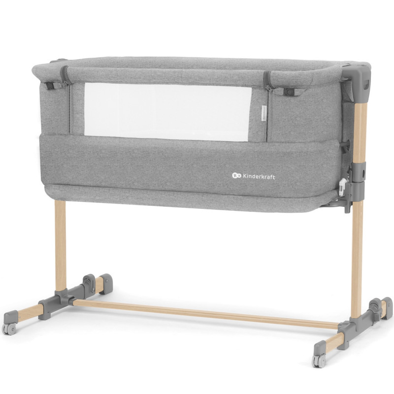 Приставне ліжечко-колиска Kinderkraft Neste Grow Light Grey Full Wood KCNEGR00LGR000W