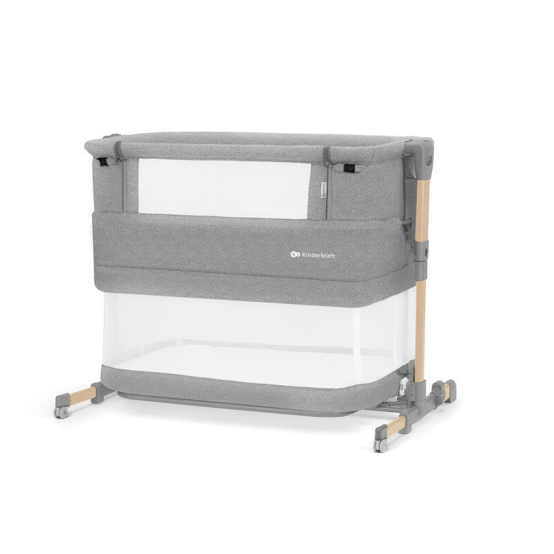 Приставне ліжечко-колиска Kinderkraft Neste Grow Light Grey Full Wood KCNEGR00LGR000W