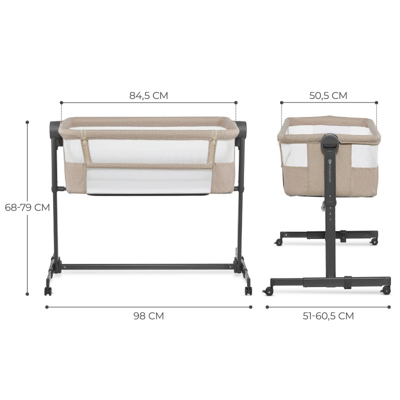 Приставне ліжечко-колиска Kinderkraft Neste Up 2 Beige KLNEUP02BEG0000