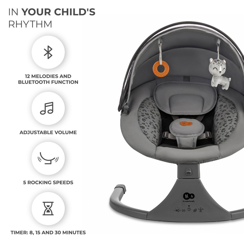 Крісло-гойдалка Kinderkraft Lumi 2 Dark Grey KBLUMI02DGR0000