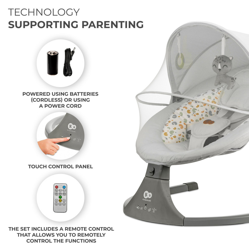 Крісло-гойдалка Kinderkraft Lumi 2 Light Grey KBLUMI02LGR0000