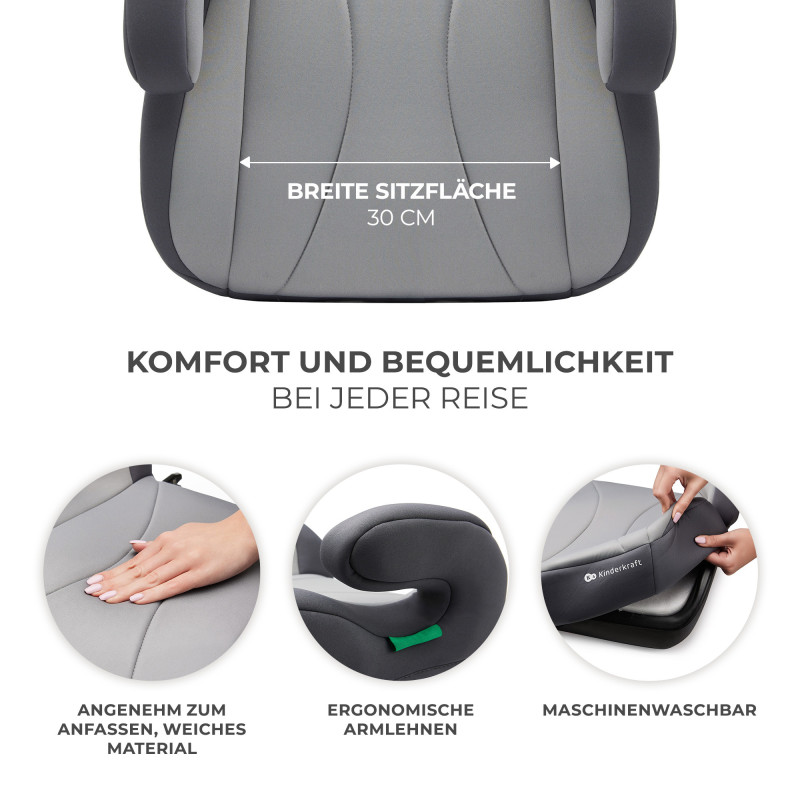 Автокрісло-бустер Kinderkraft i-Boost Grey KCIBOO00GRY0000