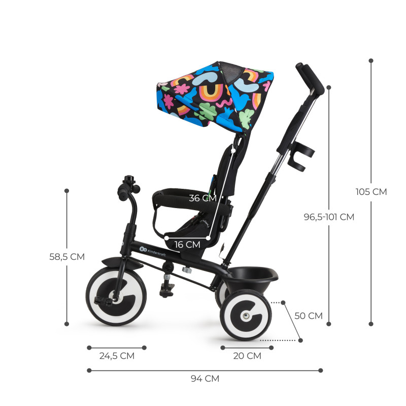 Триколісний велосипед Kinderkraft Aston Happy Shapes KRASTO00HAP0000