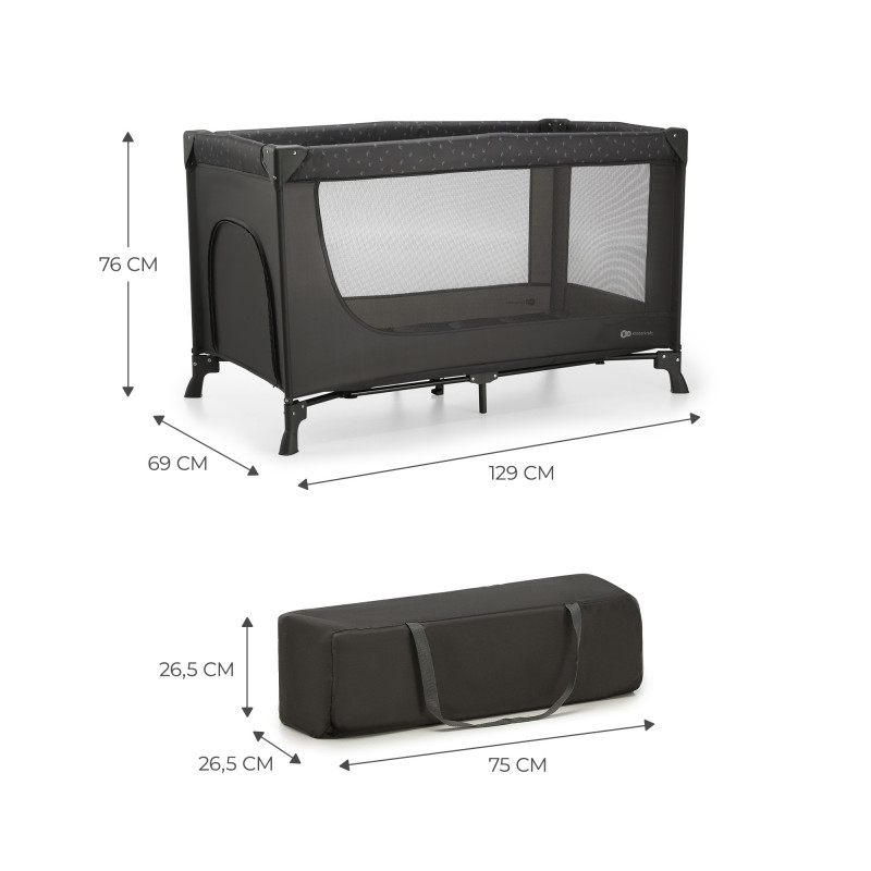 Ліжко-манеж Kinderkraft Joy Light Grey KLJOYLIGRY00000