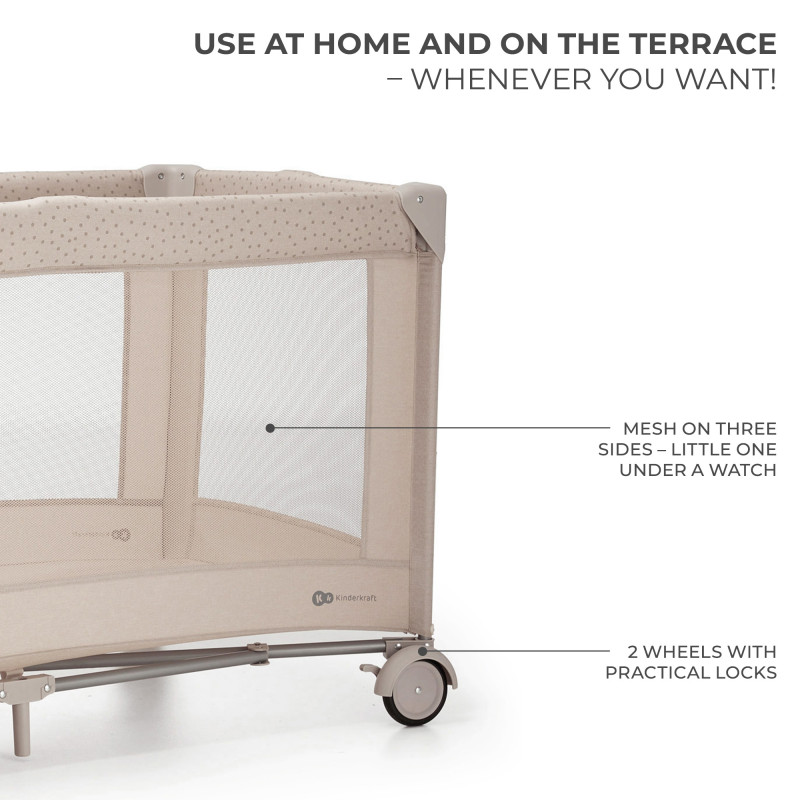 Ліжко-манеж Kinderkraft Joy 2 Beige KLJOY02BEG00000