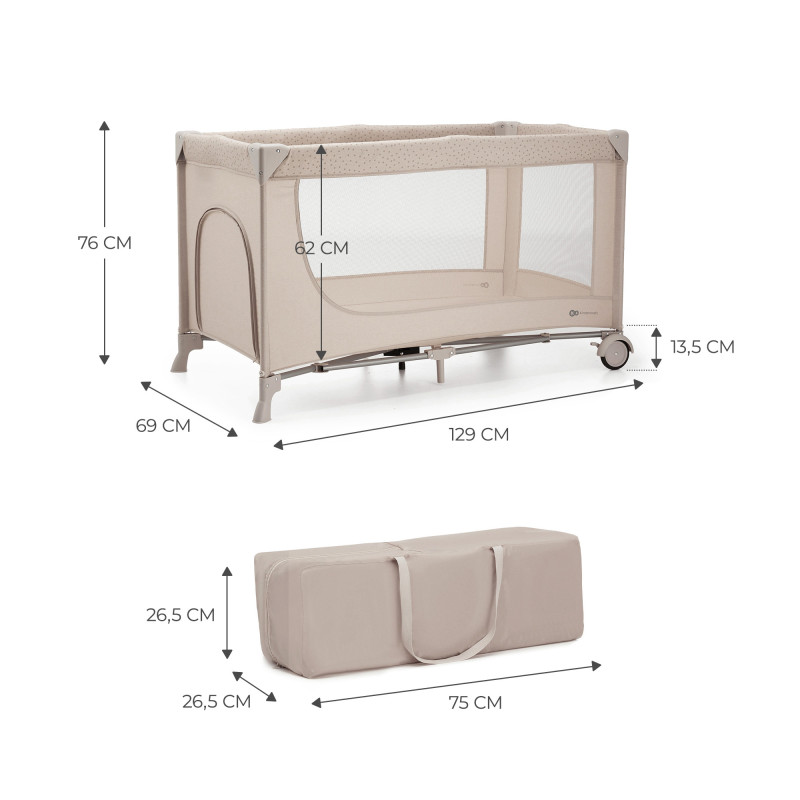 Ліжко-манеж Kinderkraft Joy 2 Beige KLJOY02BEG00000