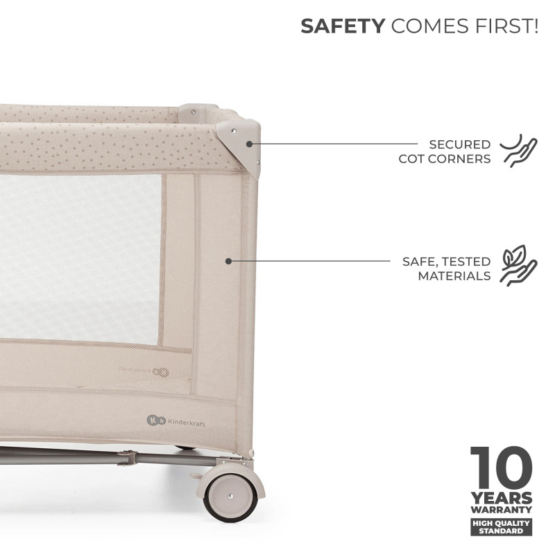 Ліжко-манеж Kinderkraft Joy 2 Beige KLJOY02BEG00000