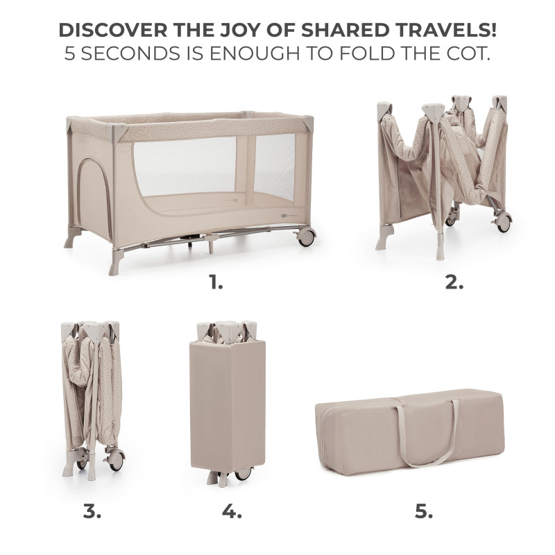 Ліжко-манеж Kinderkraft Joy 2 Beige KLJOY02BEG00000