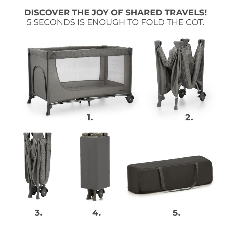 Ліжко-манеж Kinderkraft Joy 2 Dark Grey KLJOY02DGR00000