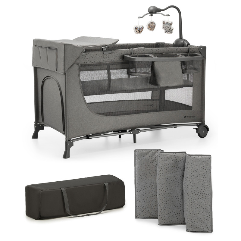 Ліжко-манеж з пеленатором Kinderkraft Joy 2 Dark Grey KLJOY02DGR000AC