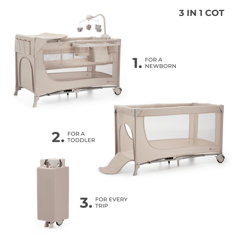 Ліжко-манеж з пеленатором Kinderkraft Joy 2 Beige KLJOY02BEG000AC