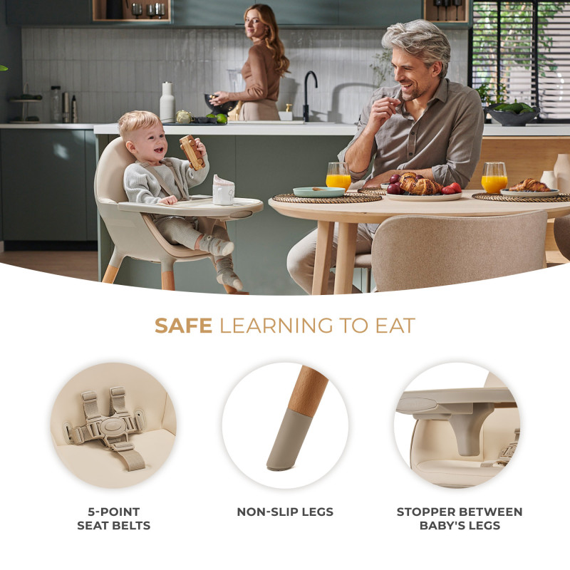 Стільчик для годування 2 в 1 Kinderkraft Fini 2 Beige KHFINI02BEG0000