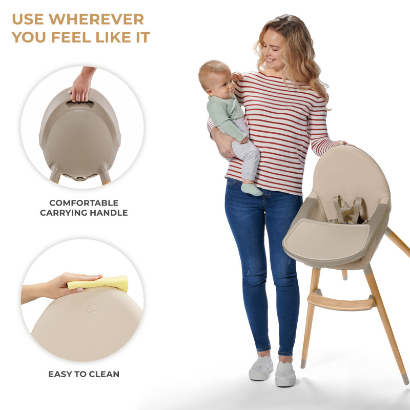 Стільчик для годування 2 в 1 Kinderkraft Fini 2 Beige KHFINI02BEG0000