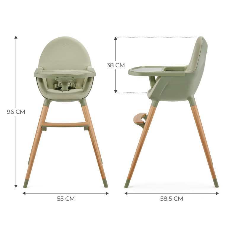 Стільчик для годування 2 в 1 Kinderkraft Fini 2 Green KHFINI02GRE0000