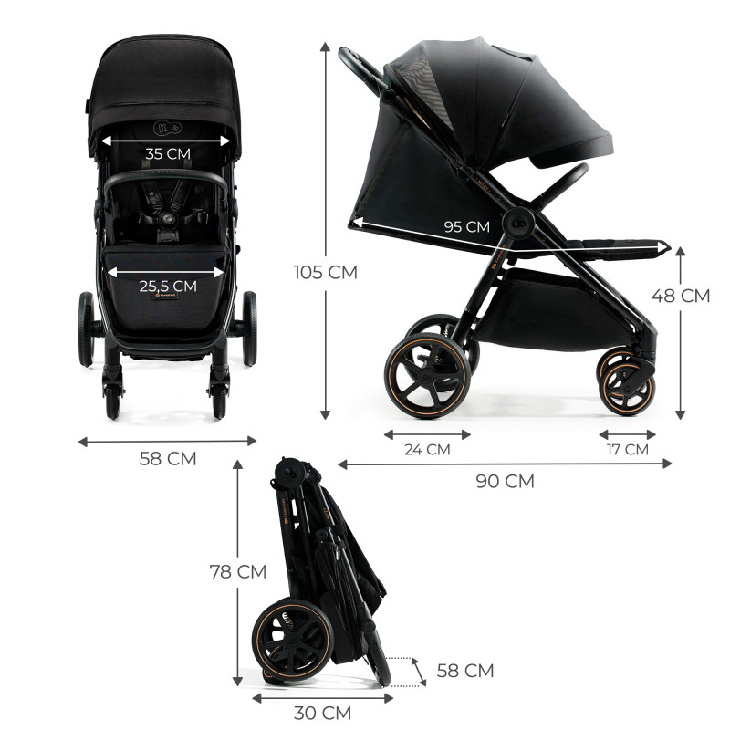 Прогулянкова коляска Kinderkraft Mitzy Ink Black KSMITZ00BLK0000