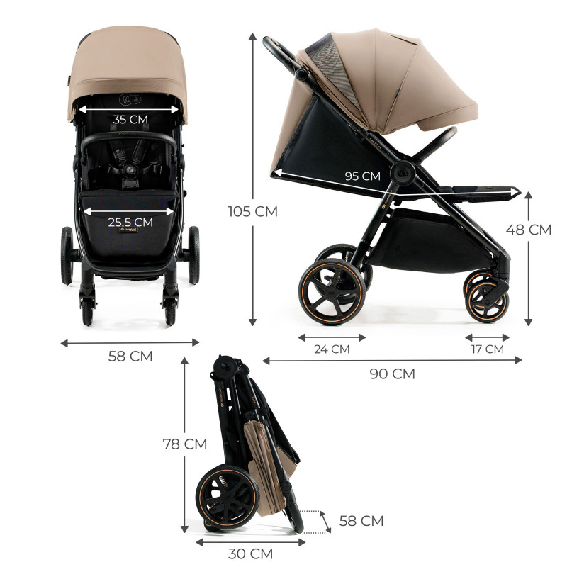 Прогулянкова коляска Kinderkraft Mitzy Linen Beige KSMITZ00BEG0000