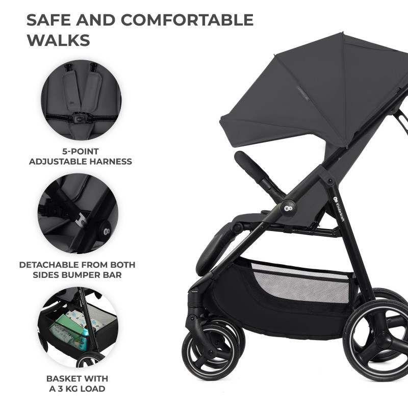 Прогулянкова коляска Kinderkraft Trig 3 Granite Grey KSTRIG03GRY0000