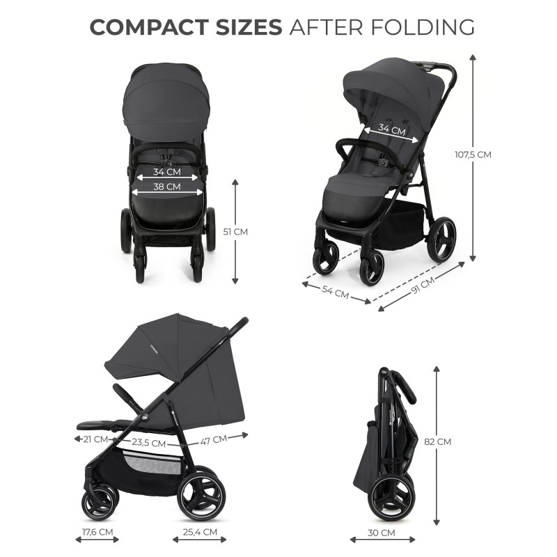 Прогулянкова коляска Kinderkraft Trig 3 Granite Grey KSTRIG03GRY0000
