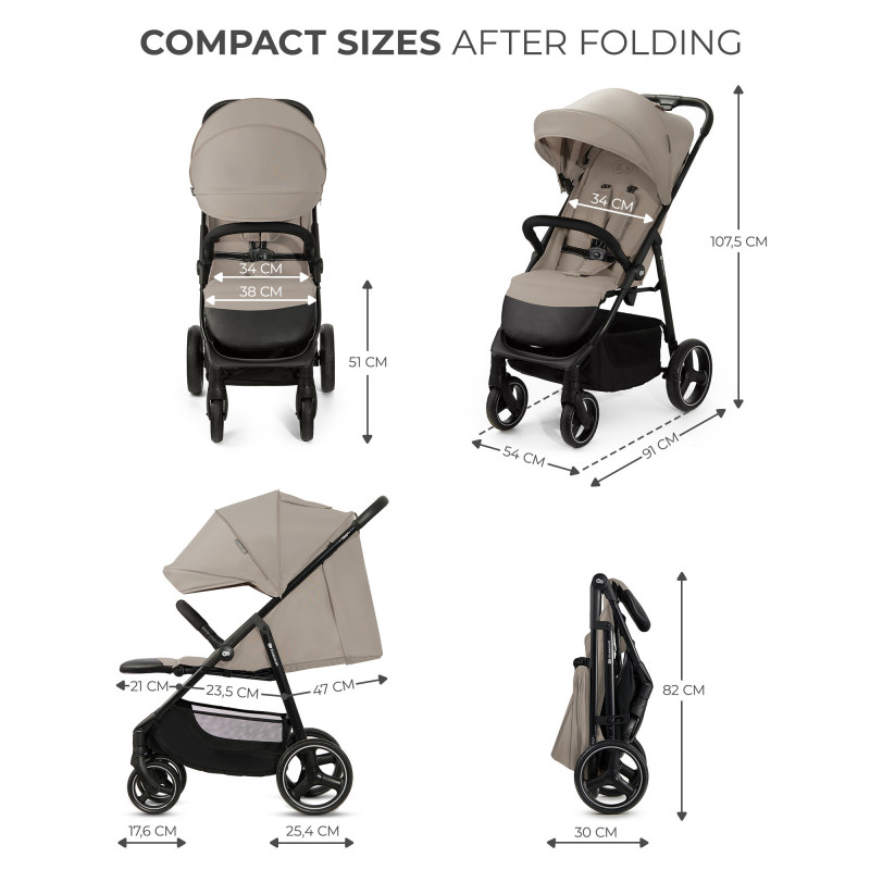 Прогулянкова коляска Kinderkraft Trig 3 Stone Beige KSTRIG03BEG0000