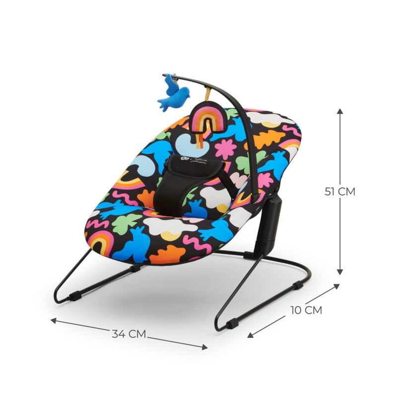 Шезлонг-гойдалка Kinderkraft Calmee Happy Shapes KBCALM00HAP0000