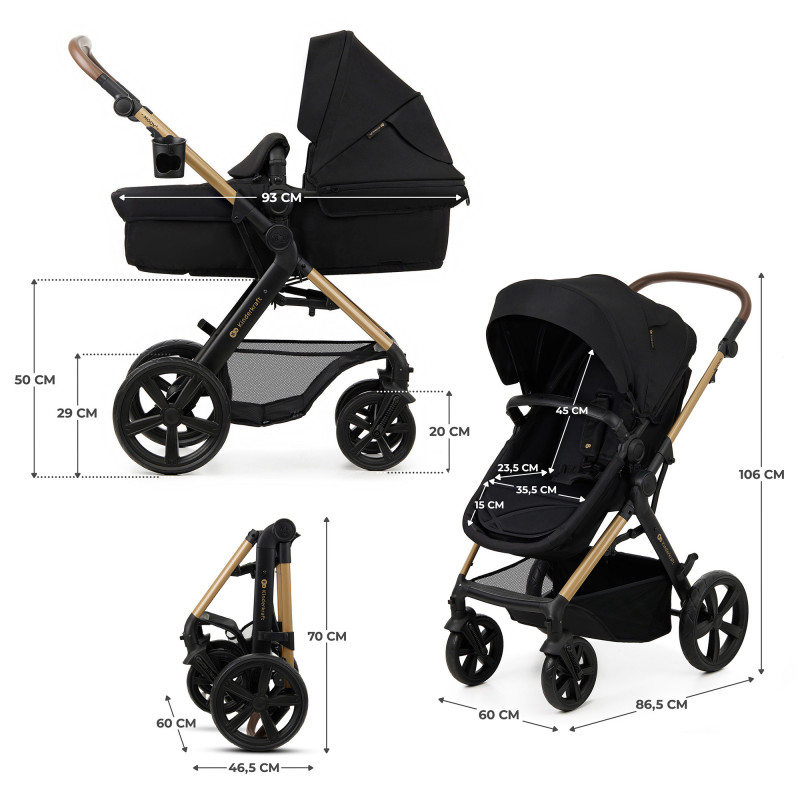 Універсальна коляска 3 в 1 Kinderkraft Moov 2 Pure Black KSMOOV02BLKEV00