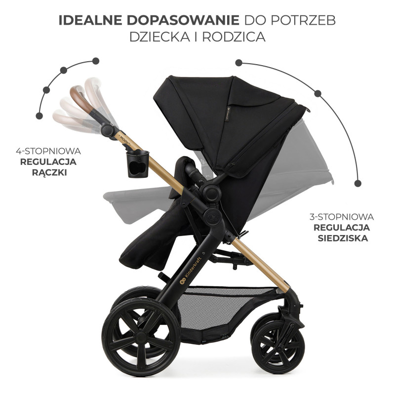 Універсальна коляска 3 в 1 Kinderkraft Moov 2 Pure Black KSMOOV02BLKEV00
