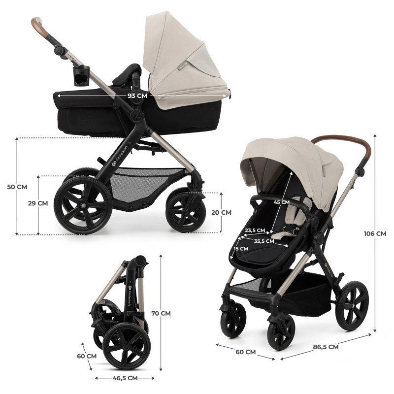 Універсальна коляска 3 в 1 Kinderkraft Moov 2 Moonlight Gray KSMOOV02GRYEV00