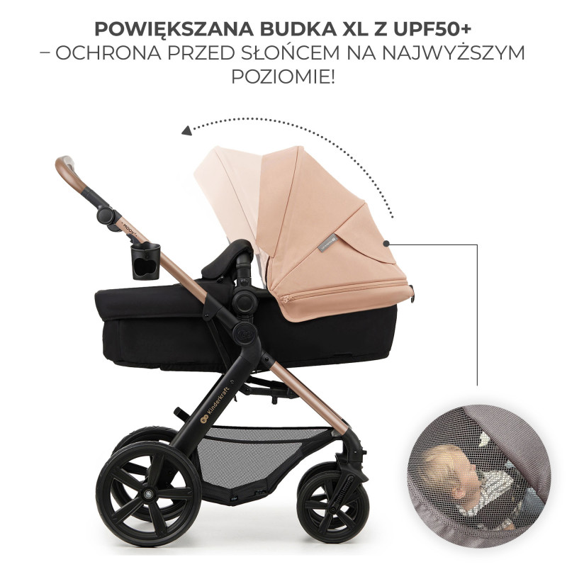 Універсальна коляска 3 в 1 Kinderkraft Moov 2 Sand Beige KSMOOV02BEGEV00