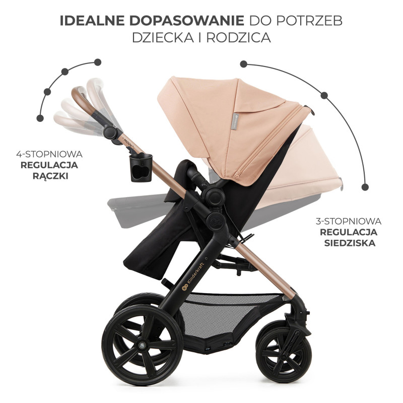 Універсальна коляска 3 в 1 Kinderkraft Moov 2 Sand Beige KSMOOV02BEGEV00