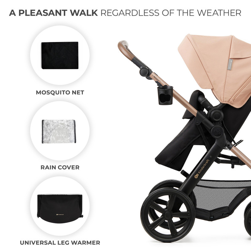 Універсальна коляска 3 в 1 Kinderkraft Moov 2 Sand Beige KSMOOV02BEGEV00