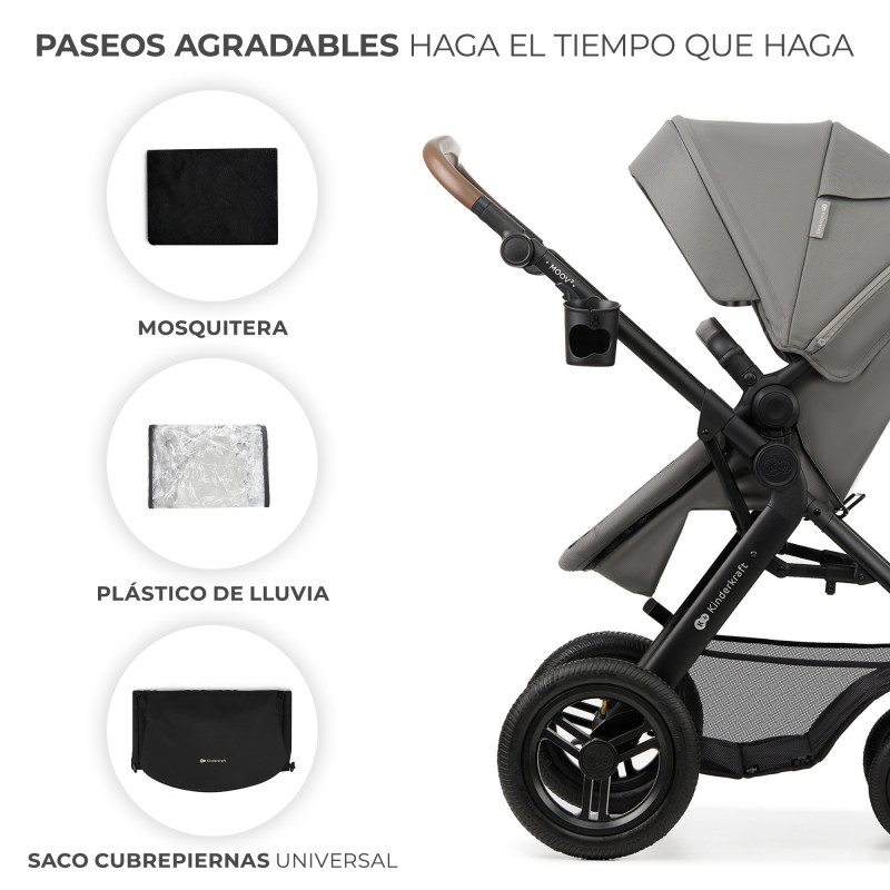 Універсальна коляска 3 в 1 Kinderkraft Moov 2 Air Light Gray KSMOOV02LGR3000